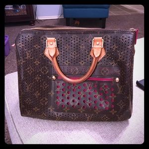 Louis Vuitton pink perforated speedy 30